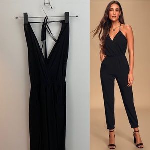 Learning to Fly Black Halter Jumpsuit